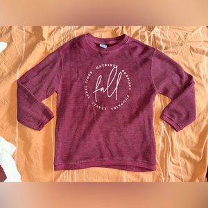 Corded “fall” graphic sweater